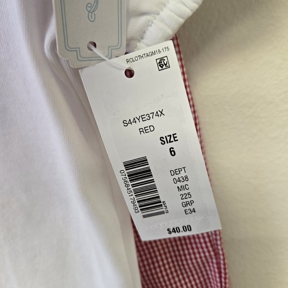 Edgehill Collection Peter Pan Collar Gingham Short Set Red 6 - Picture 10 of 11